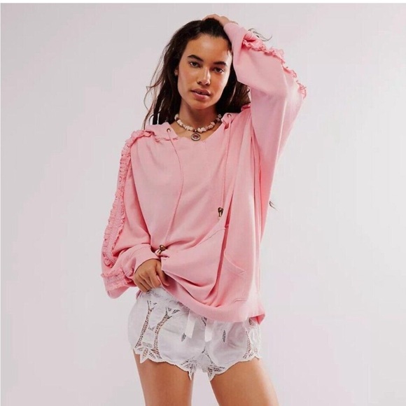 Free People XOXO Sweatshirt Pink/Rose - Picture 1 of 4
